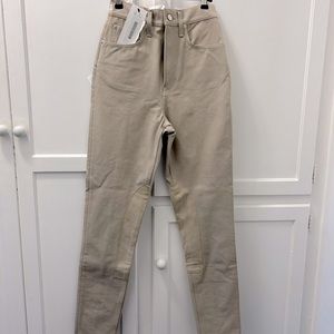 HELMUT LANG Brand New Unworn Beige Jean Pants with Suede detailing